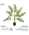 GloboStar® Artificial Garden ALBINO MONSTERA 20938 Τεχνητό Διακοσμητικό Φυτό Πράσινη & Λευκή Μονστέρα Μ90 x Π90 x Υ90cm